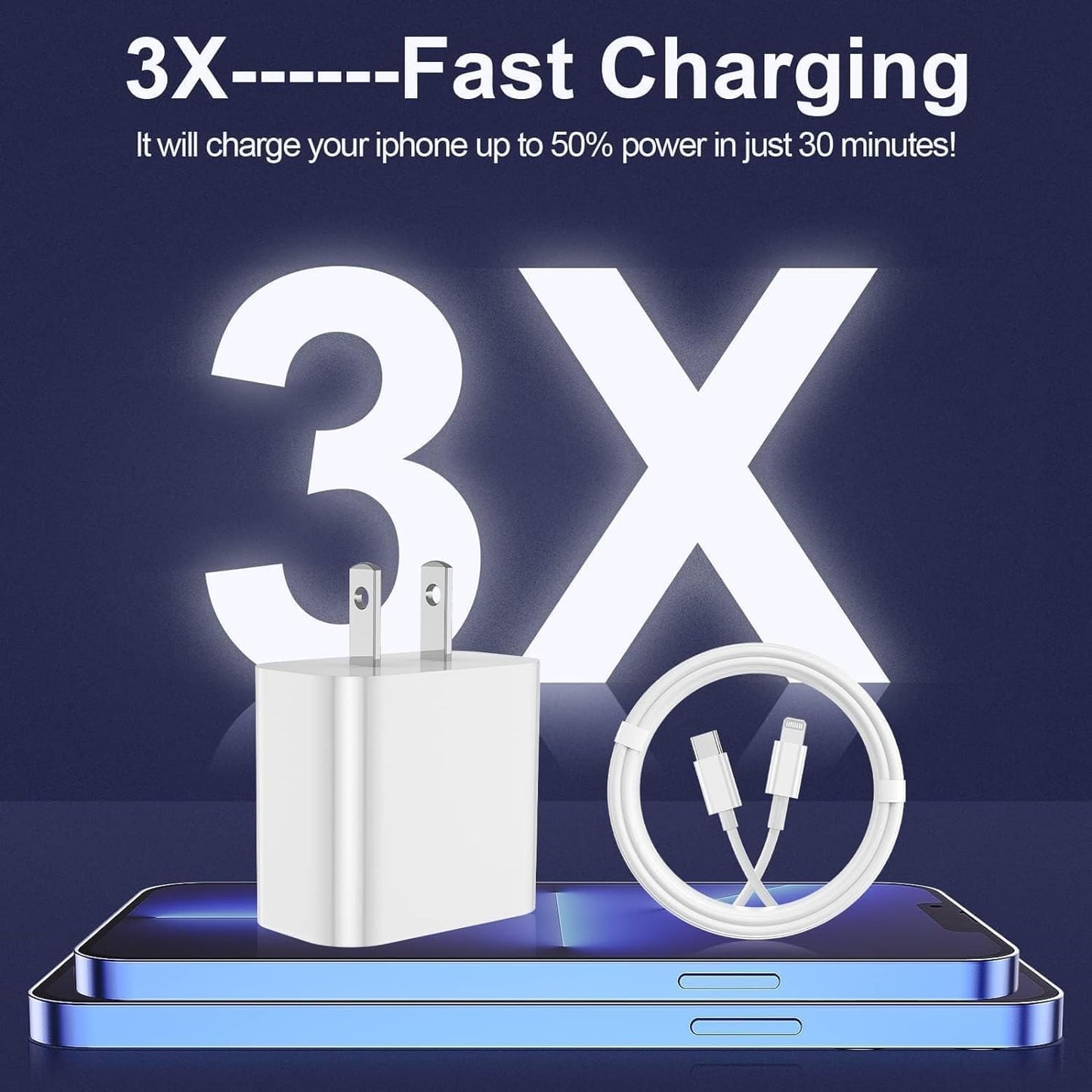65W -iPhone Charger Super-Fast Charging 2 Pack Type C Wall Charger Block with 2 Pack [6FT&10FT] Long USB C to Lightning Cable for iPhone 14/13/12/12 Pro Max/11/Xs Max/XR/X,AirPods Pro 1 (Copy)