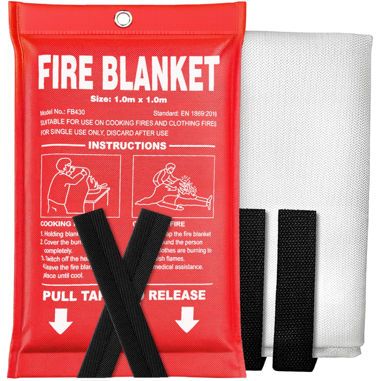 Fire Blanket 4 Pack - 40" x 40" Prepared Emergency Fire Blanket for Home and Kitchen, RV, Grill, Fireplace, Safe & Easy for Young Adults and Elderly Living Alone (Copy)