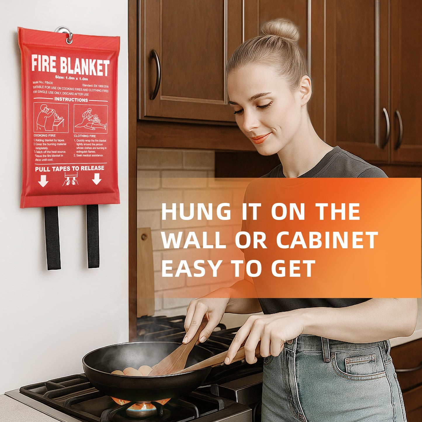 Fire Blanket 4 Pack - 40" x 40" Prepared Emergency Fire Blanket for Home and Kitchen, RV, Grill, Fireplace, Safe & Easy for Young Adults and Elderly Living Alone (Copy)